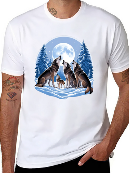 Wolf Pack Moon Graphic Tee - Black