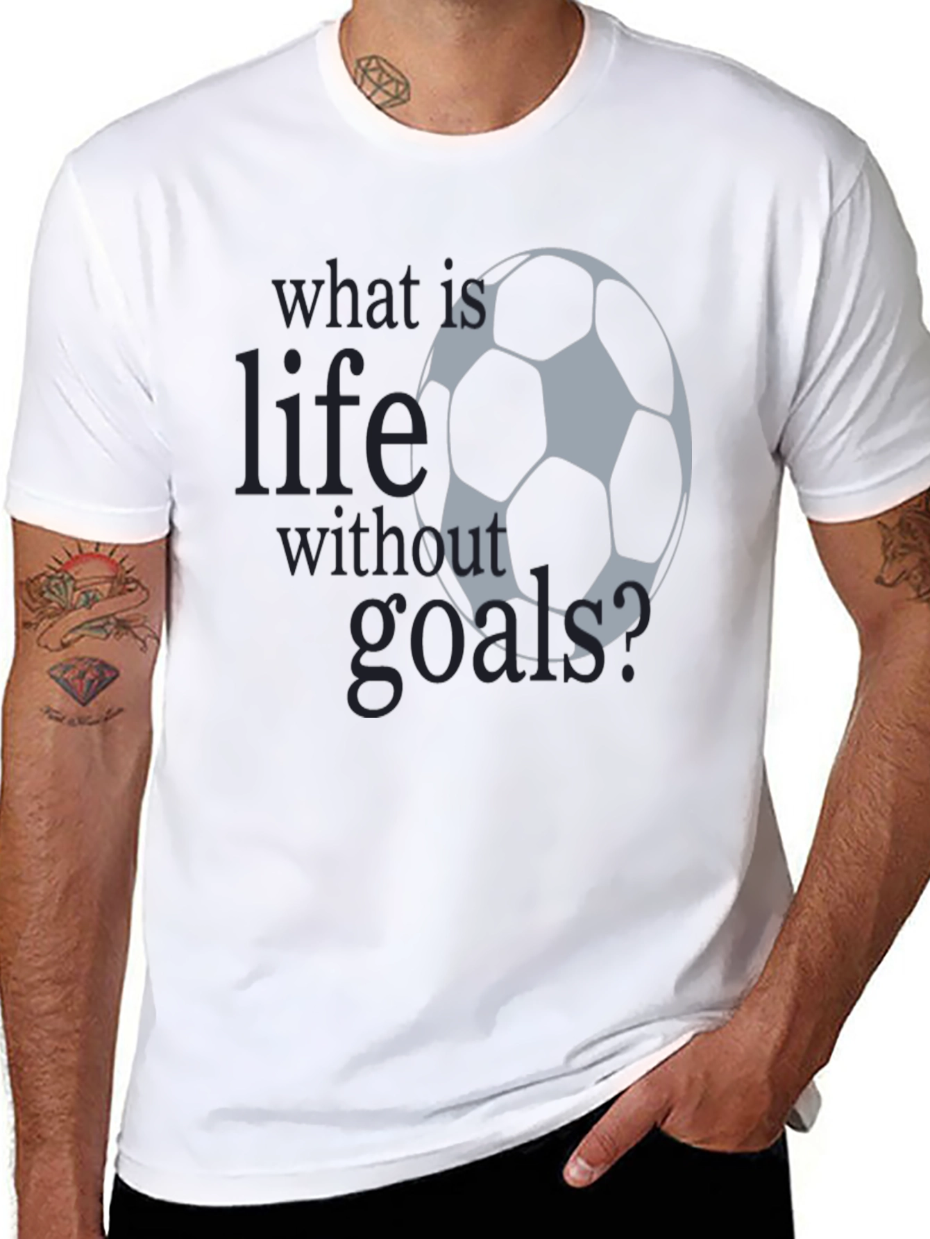 Soccer Life Goals T-Shirt | Mens Black Graphic Tee