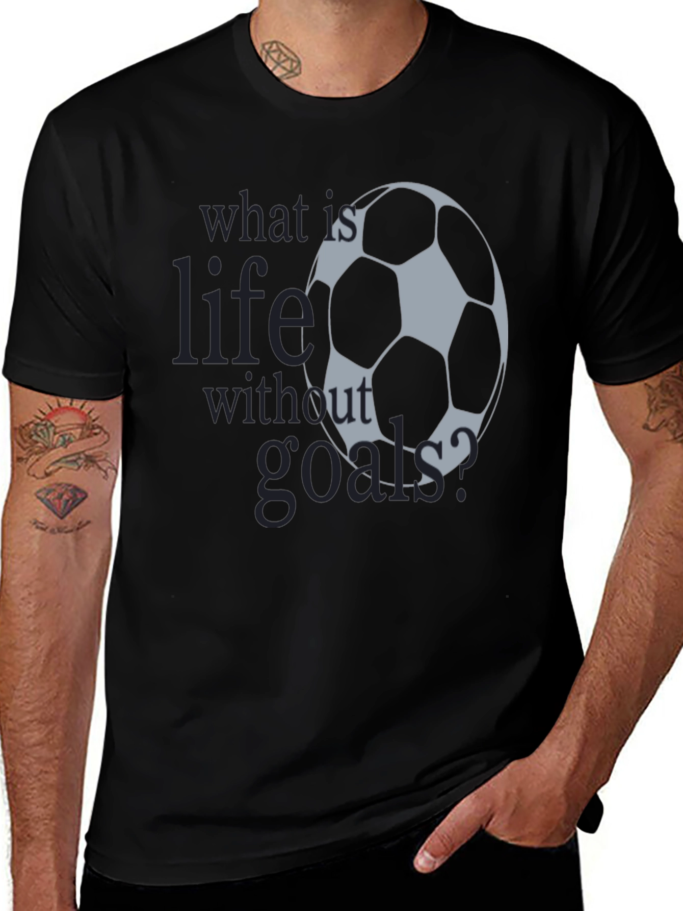 Soccer Life Goals T-Shirt | Mens Black Graphic Tee