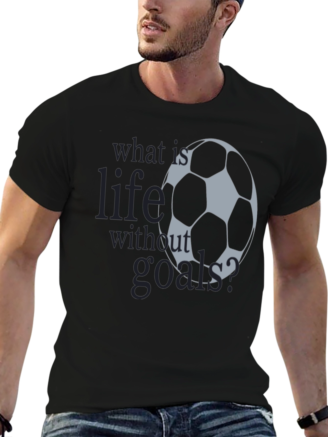 Soccer Life Goals T-Shirt | Mens Black Graphic Tee