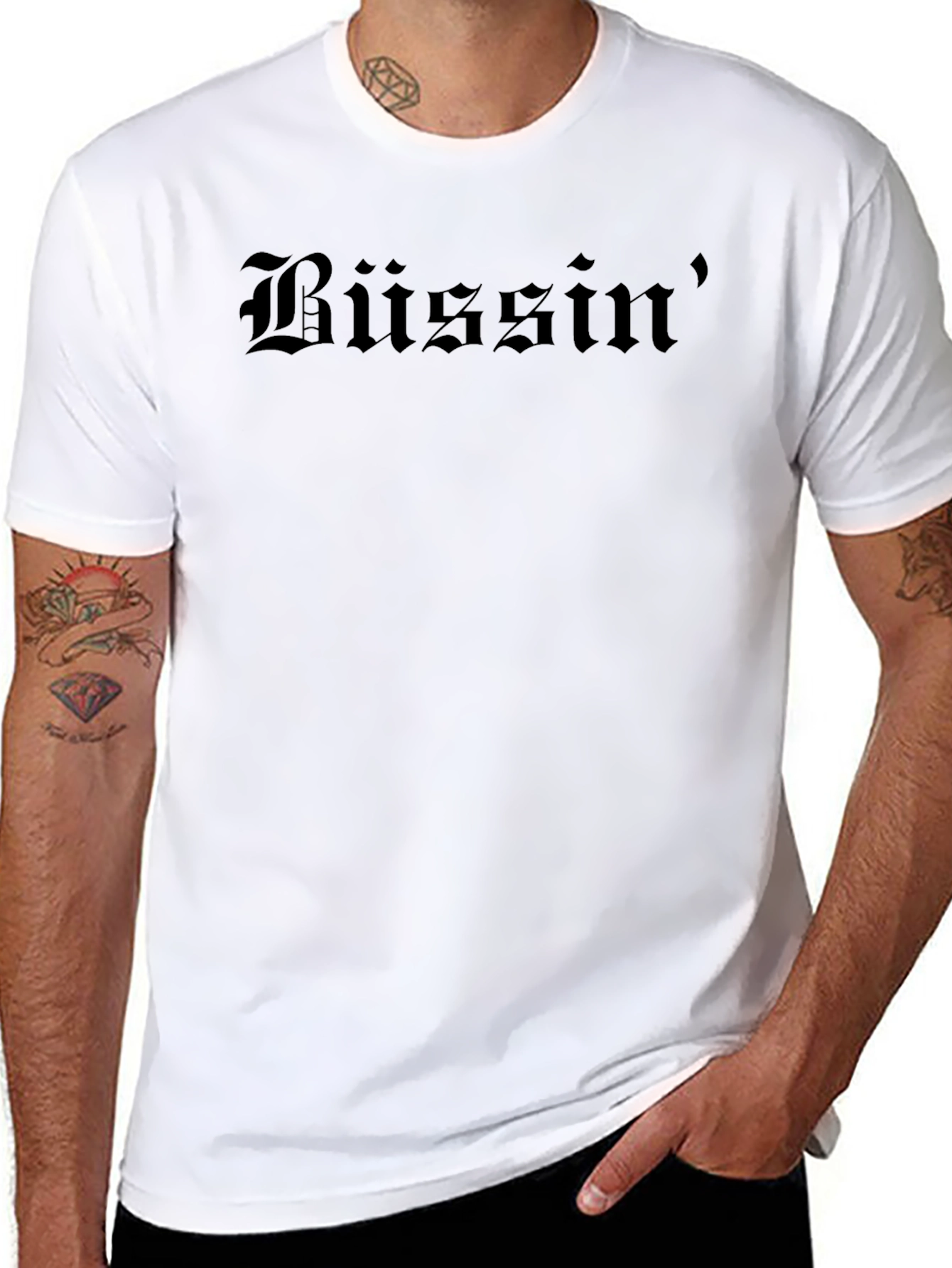 Mens Black Biissin Graphic T-Shirt