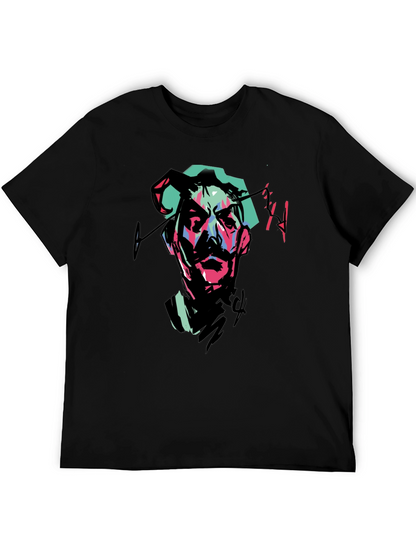 Abstract Portrait Graphic Tee - Black