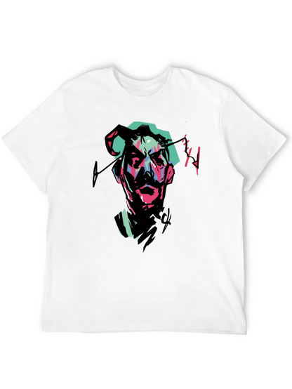 Abstract Portrait Graphic Tee - Black