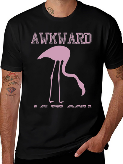 Awkward Flamingo Graphic Tee - Humor T-Shirt