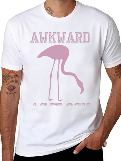 Awkward Flamingo Graphic Tee - Humor T-Shirt