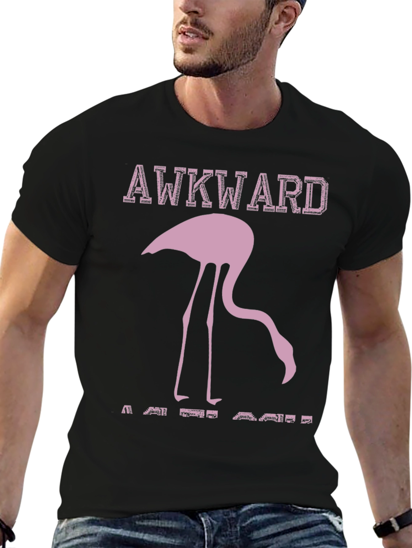 Awkward Flamingo Graphic Tee - Humor T-Shirt