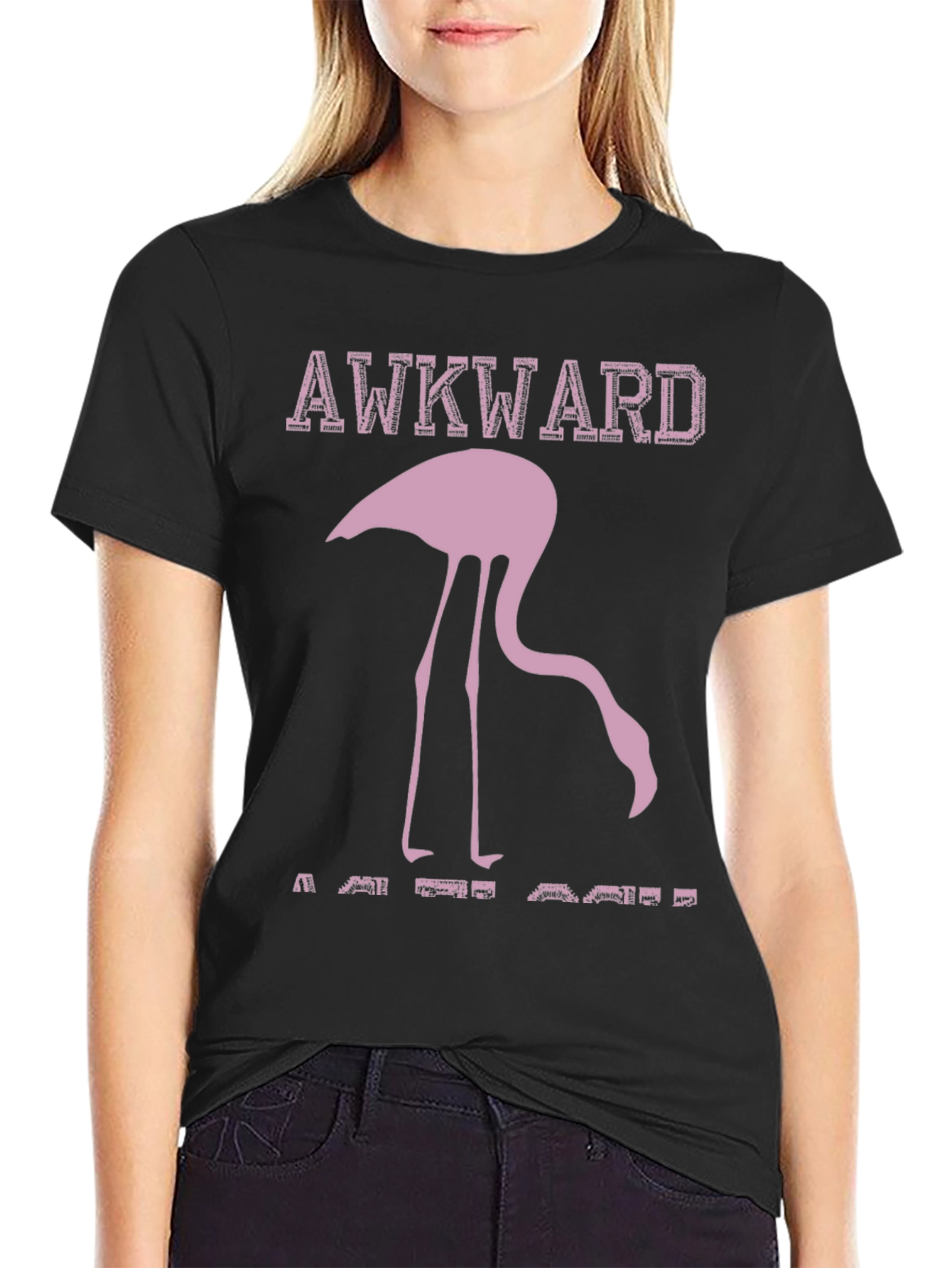 Awkward Flamingo Graphic Tee - Humor T-Shirt