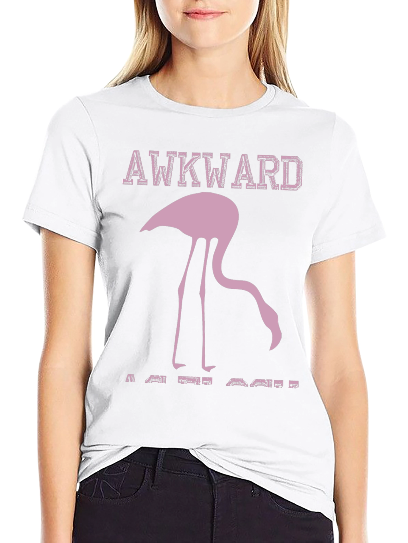 Awkward Flamingo Graphic Tee - Humor T-Shirt