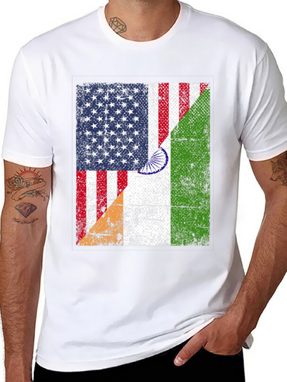 USA India Flag Graphic T-Shirt