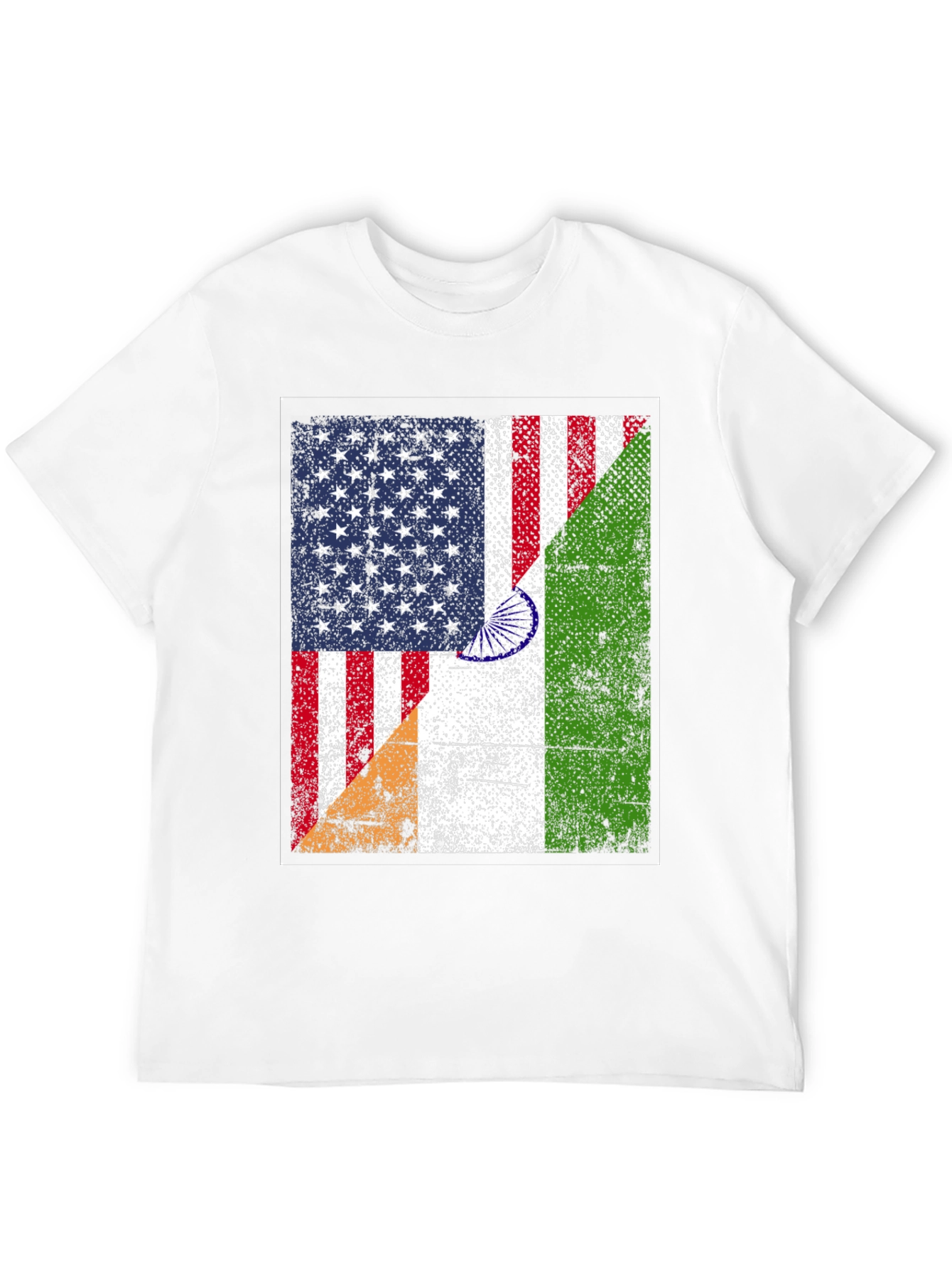 USA India Flag Graphic T-Shirt