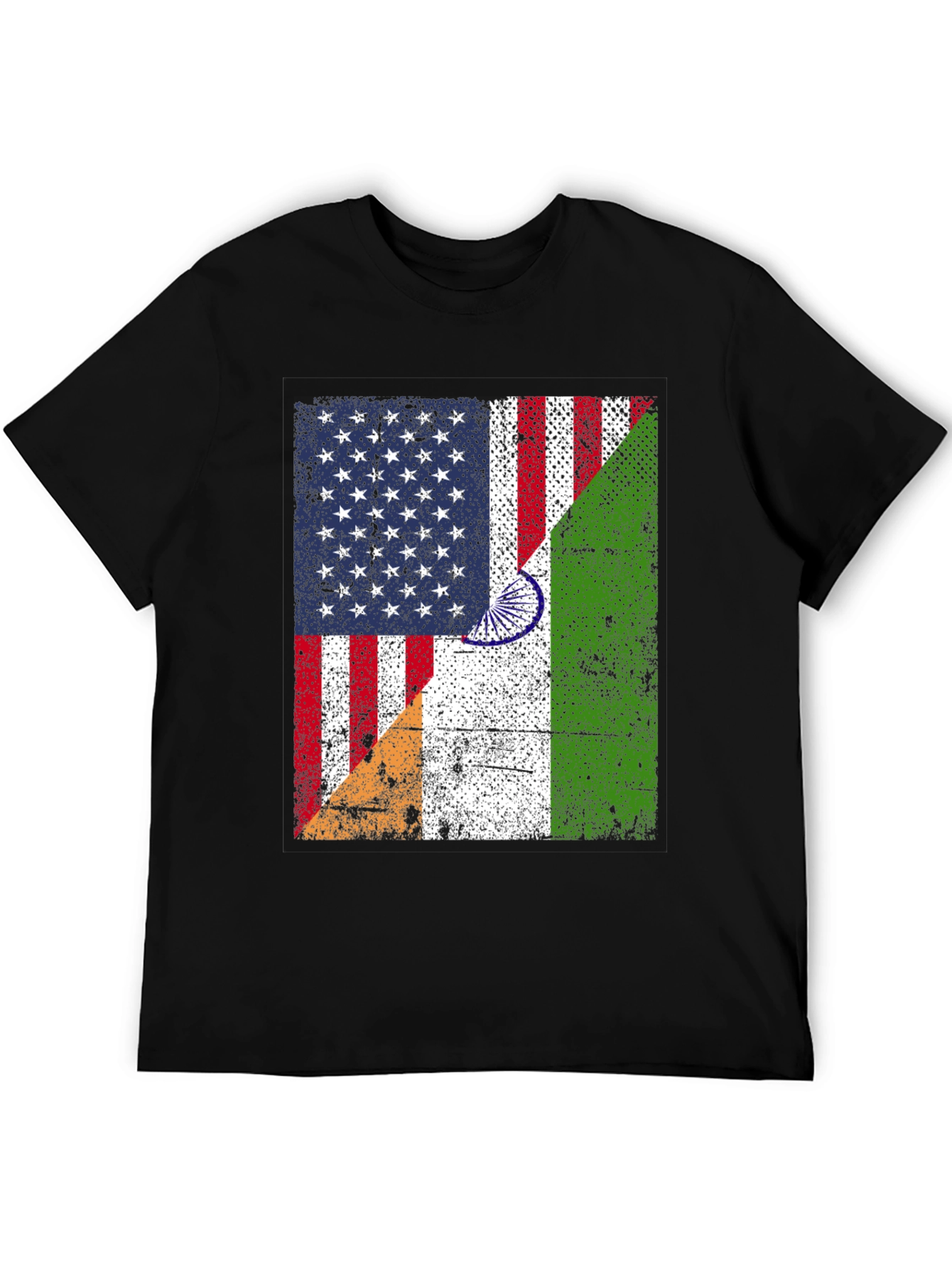 USA India Flag Graphic T-Shirt