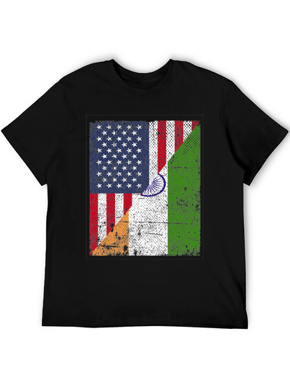 USA India Flag Graphic T-Shirt