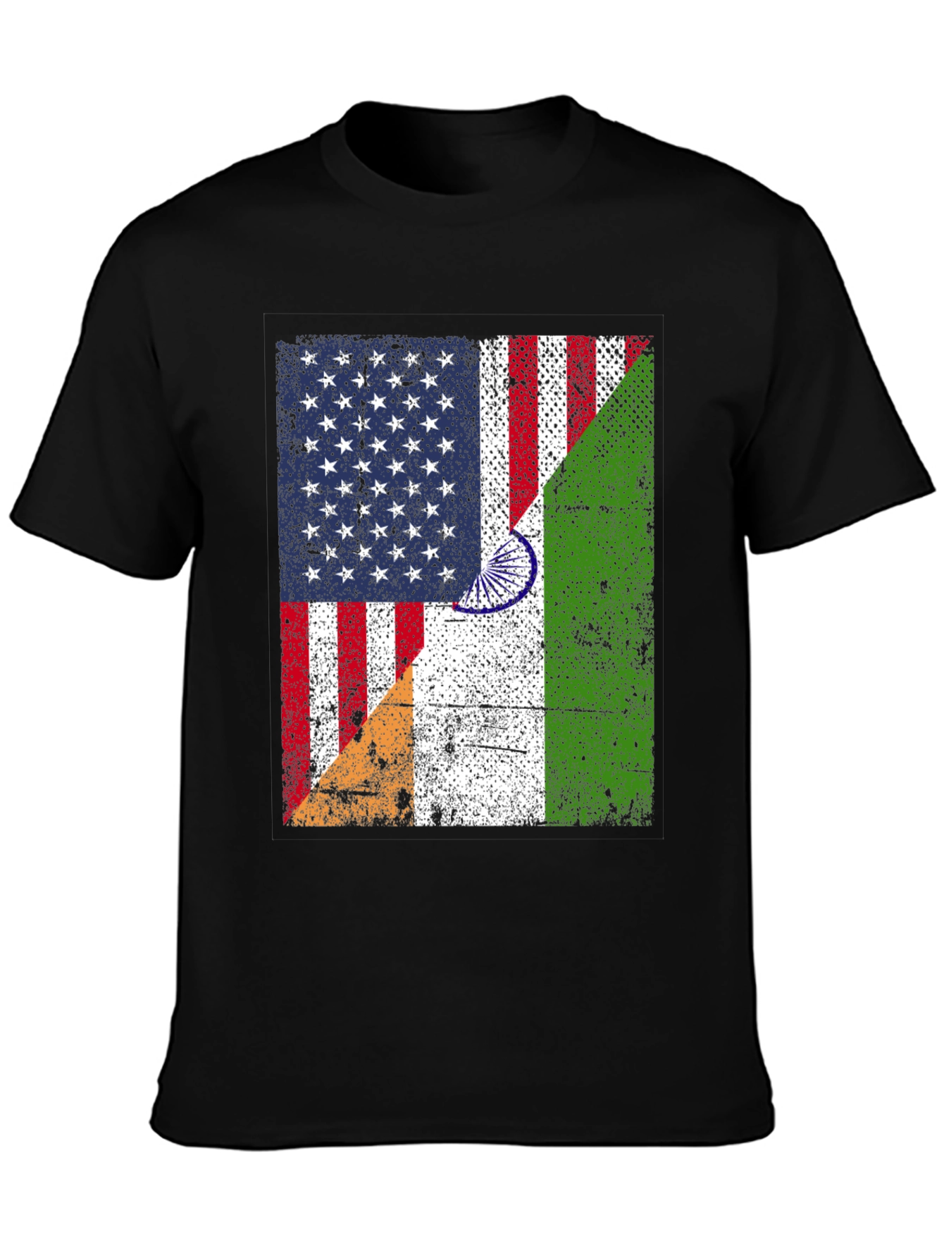 USA India Flag Graphic T-Shirt