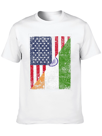 USA India Flag Graphic T-Shirt