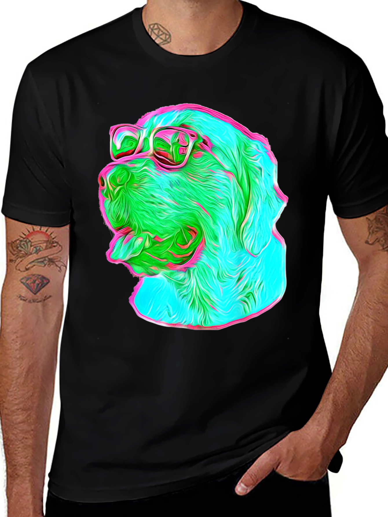 Cool Dog Tee - Sunglasses Graphic Print