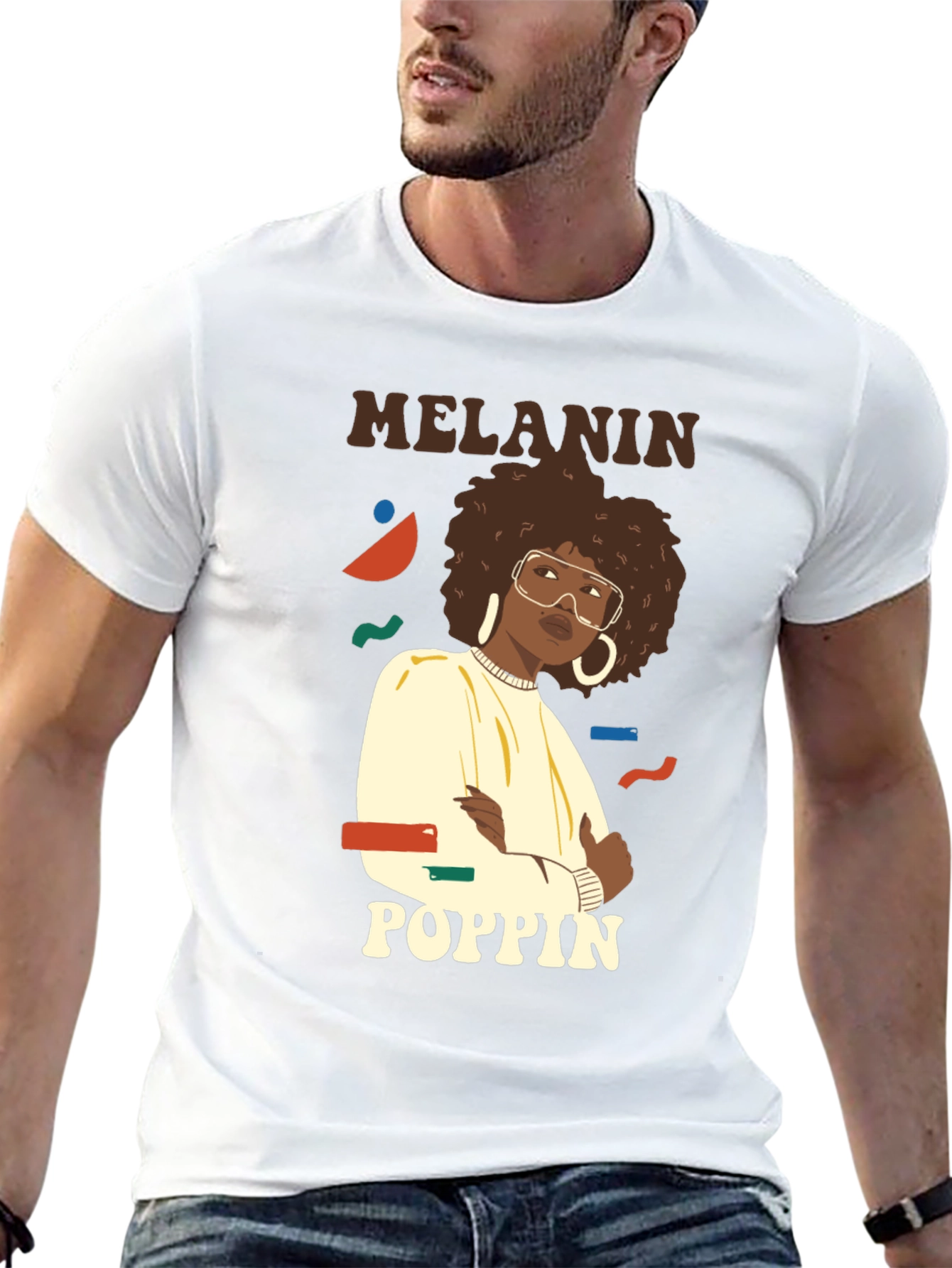 Melanin Poppin Graphic Tee - Stylish Black T-Shirt