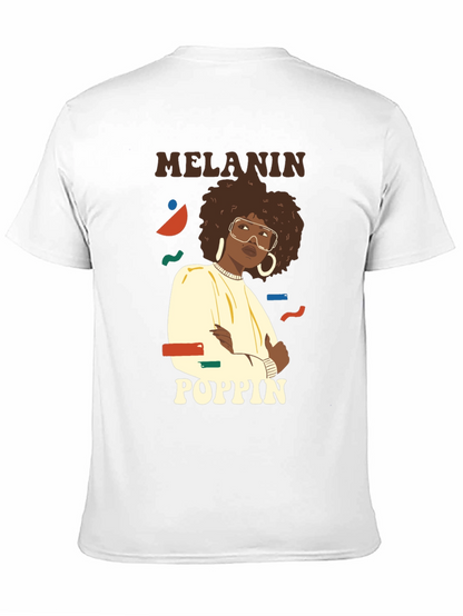 Melanin Poppin Graphic Tee - Stylish Black T-Shirt