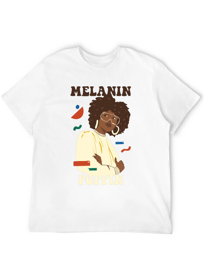 Melanin Poppin Graphic Tee - Stylish Black T-Shirt