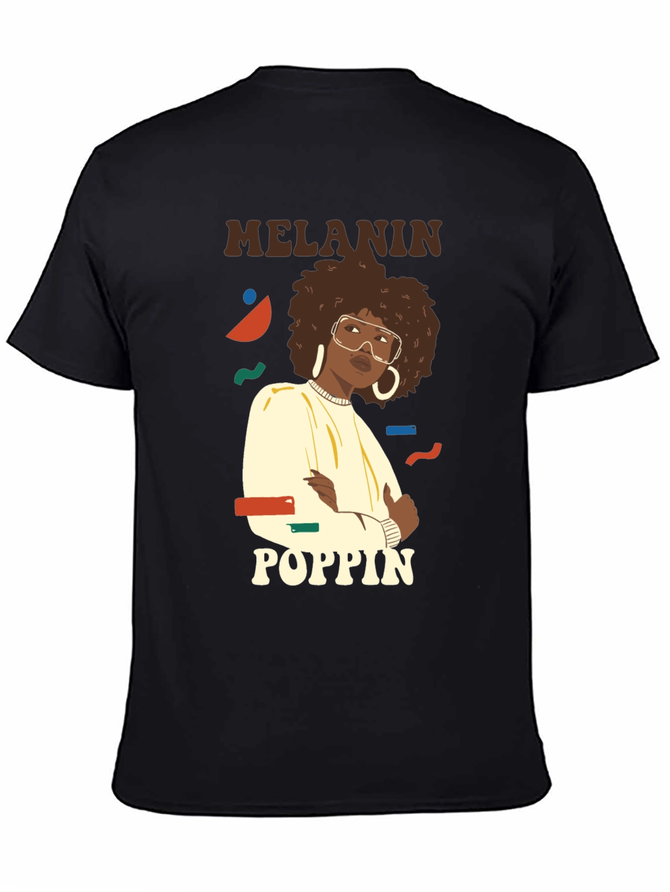 Melanin Poppin Graphic Tee - Stylish Black T-Shirt