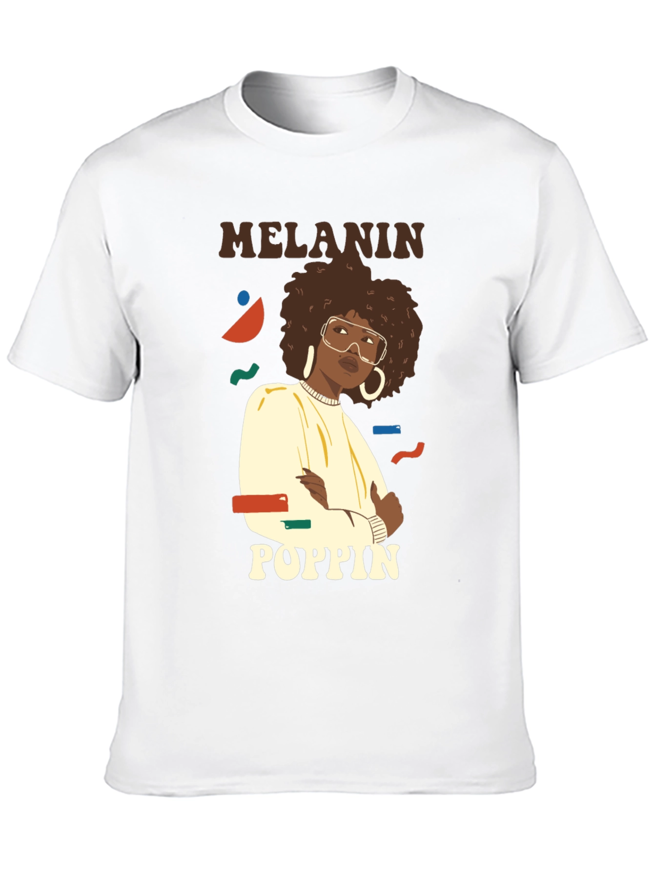 Melanin Poppin Graphic Tee - Stylish Black T-Shirt