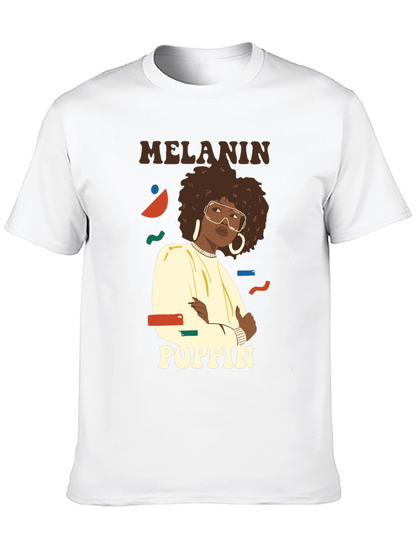 Melanin Poppin Graphic Tee - Stylish Black T-Shirt