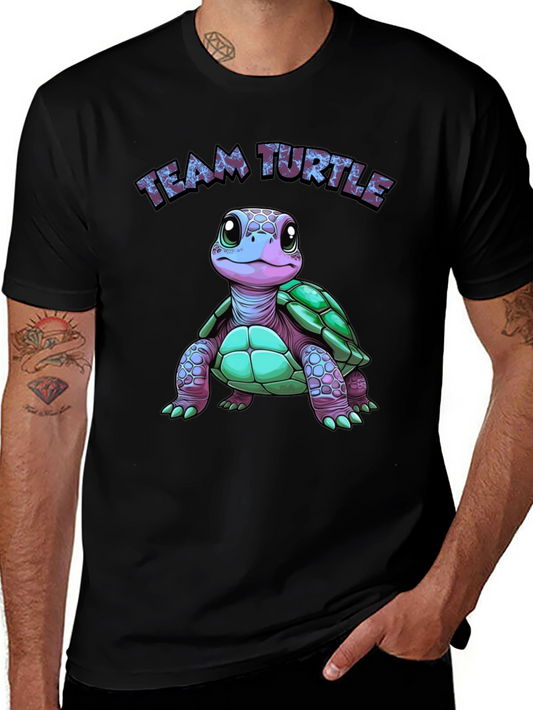 Team Turtle Graphic T-Shirt - Cute Cartoon Sea Turtle Tee