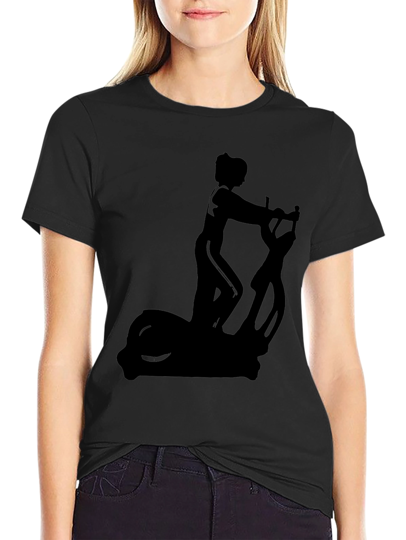 Black T-Shirt with Elliptical Trainer Graphic