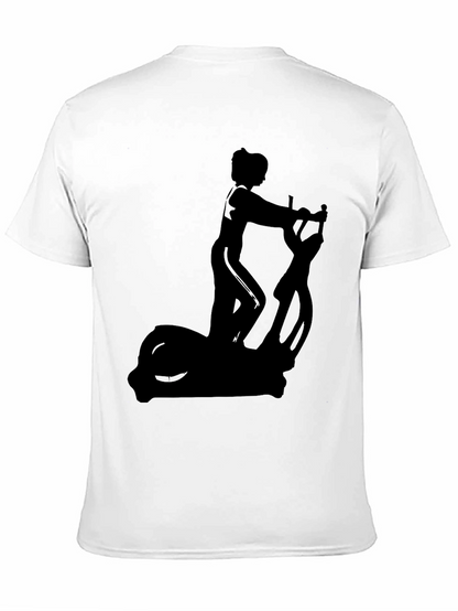 Black T-Shirt with Elliptical Trainer Graphic