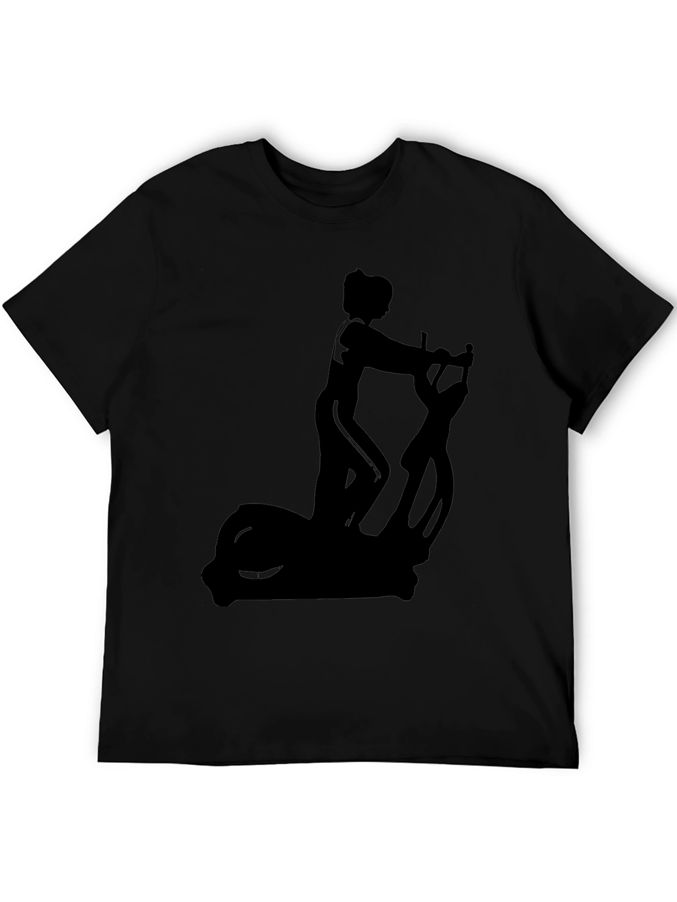 Black T-Shirt with Elliptical Trainer Graphic