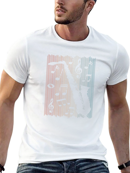 Saxophone Music Retro T-Shirt - Black