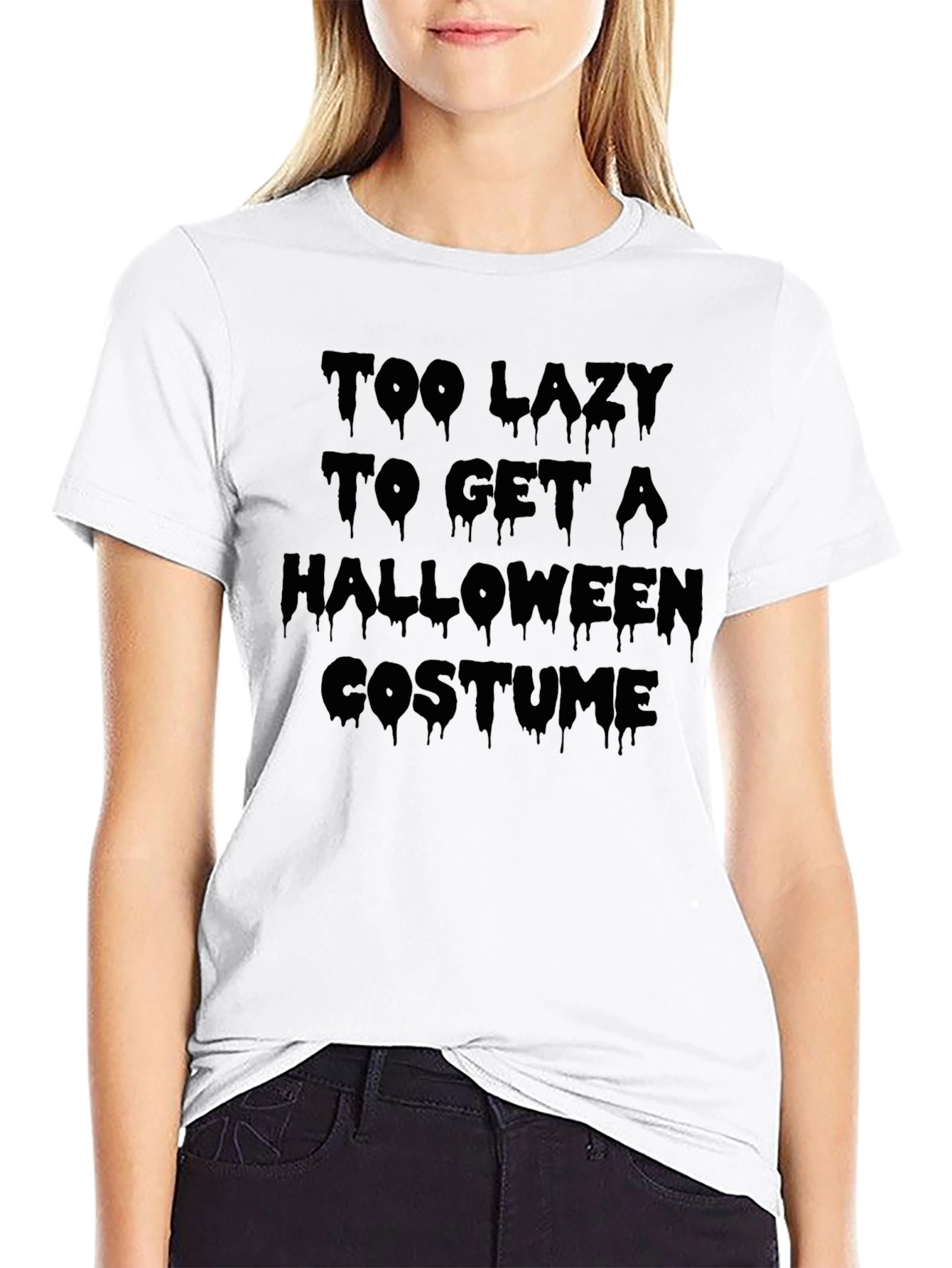 Lazy Halloween Costume T-Shirt - Mens Black Tee