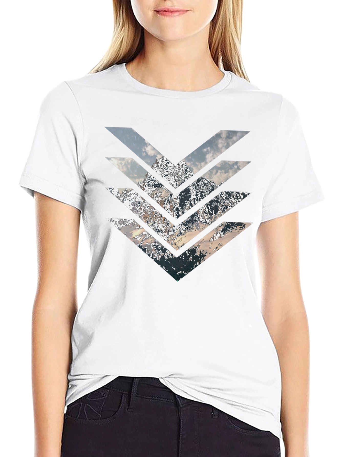 Mountain Arrow T-Shirt - Stylish Geometric Design