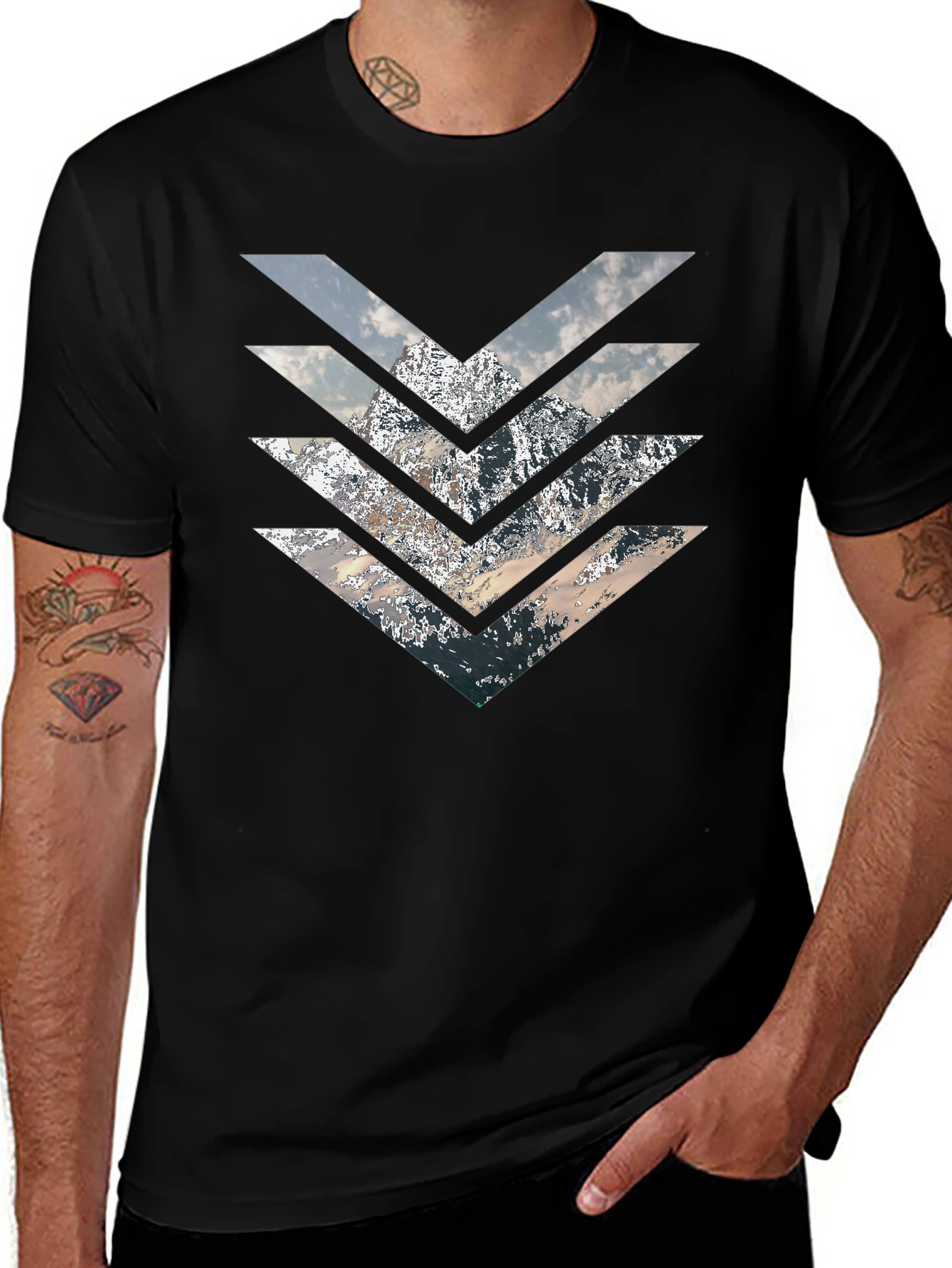 Mountain Arrow T-Shirt - Stylish Geometric Design