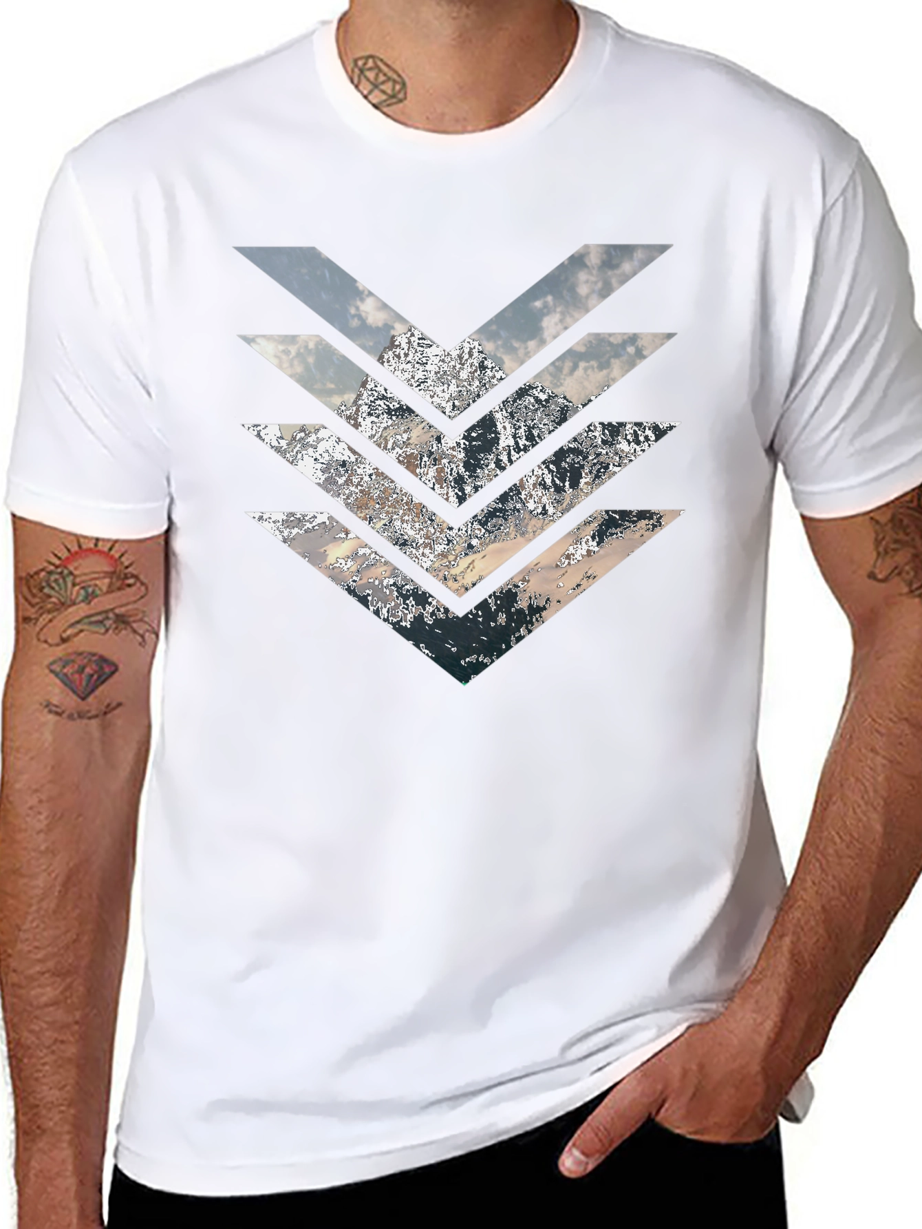 Mountain Arrow T-Shirt - Stylish Geometric Design