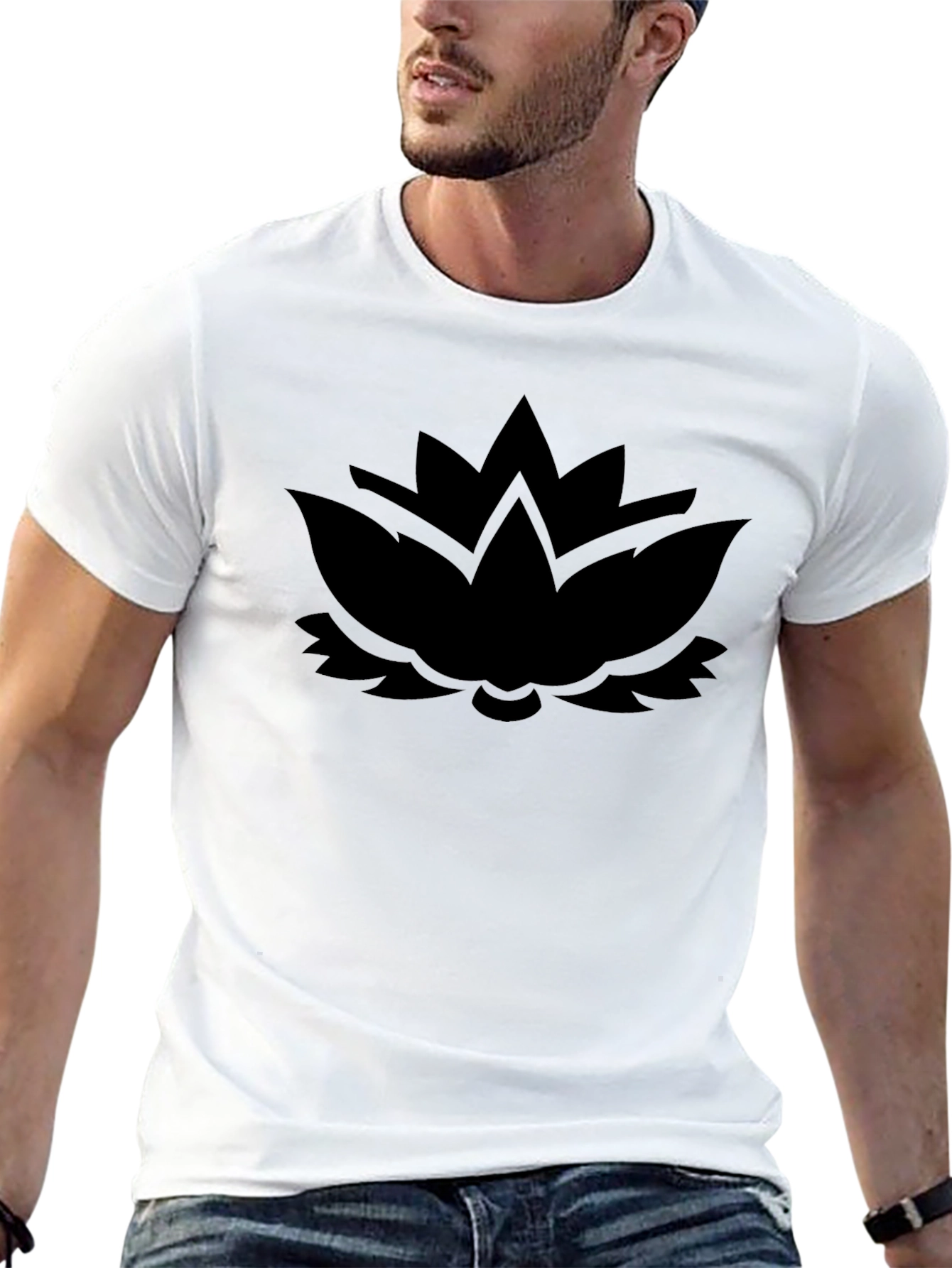 Black Lotus Graphic Tee - Modern Comfort