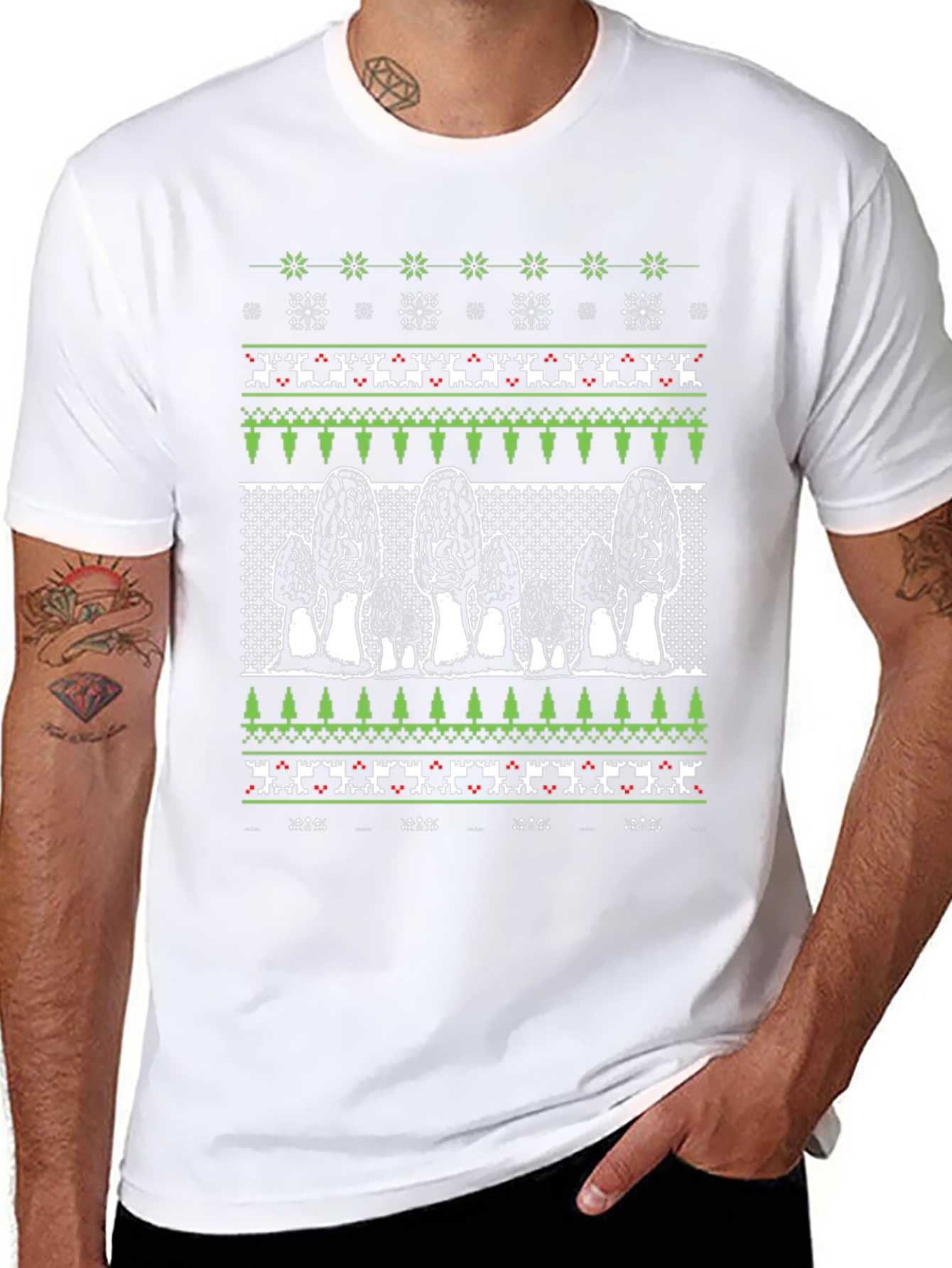 Morel Mushroom Ugly Christmas Sweater T-Shirt