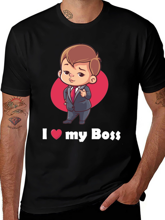 I Love My Boss T-Shirt - Cartoon Baby Boss Design