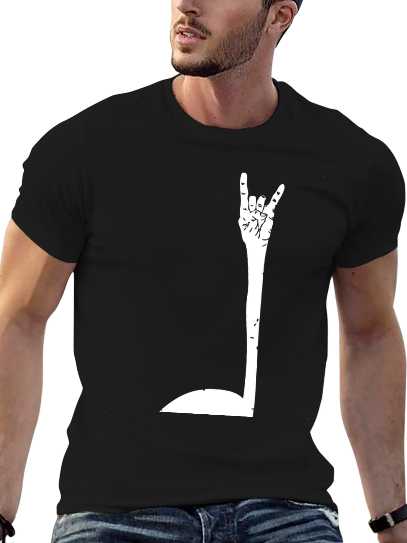 Rock On! Graphic Black T-Shirt