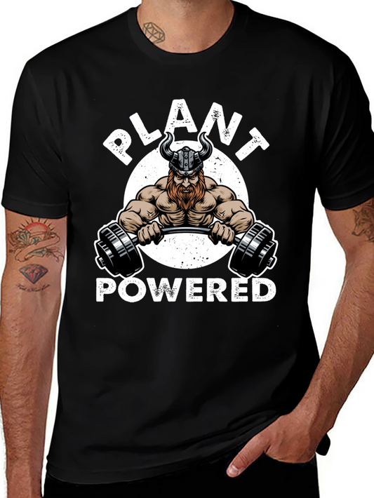 Plant Powered Viking Gym Black T-Shirt