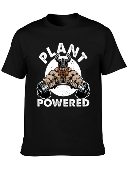 Plant Powered Viking Gym Black T-Shirt