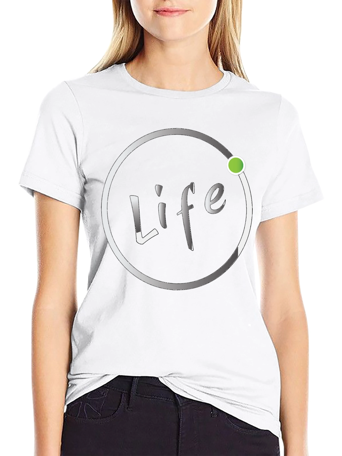 Life Circle Graphic Tee - Black Cotton Blend