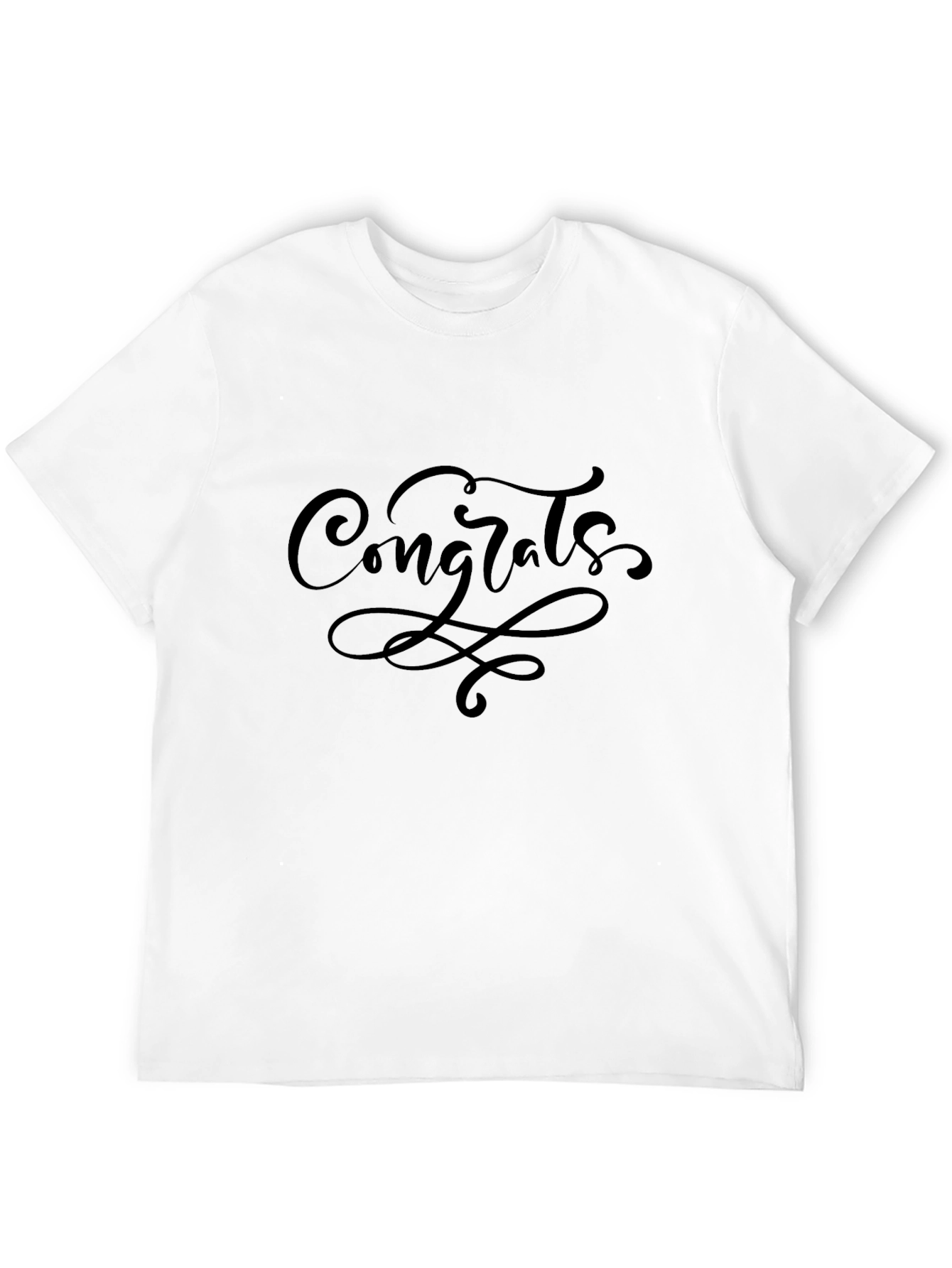 Congrats Graphic T-Shirt - Stylish Black Tee