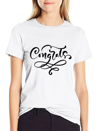 Congrats Graphic T-Shirt - Stylish Black Tee