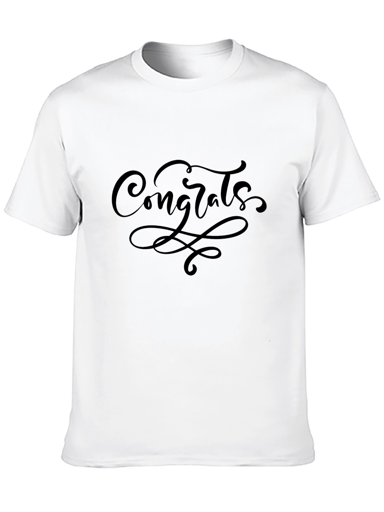 Congrats Graphic T-Shirt - Stylish Black Tee