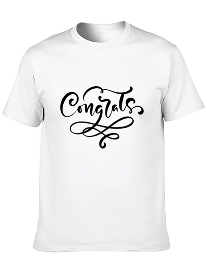 Congrats Graphic T-Shirt - Stylish Black Tee