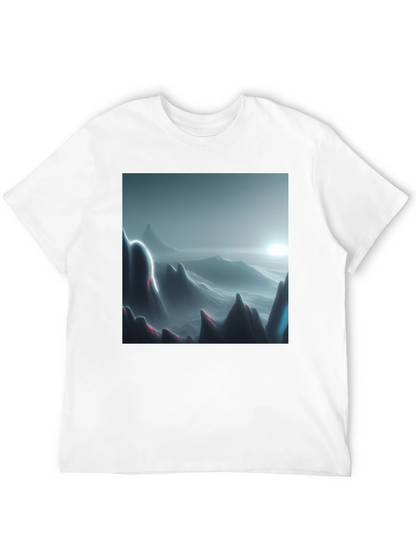 Modern Mountainscape Graphic Tee - Black