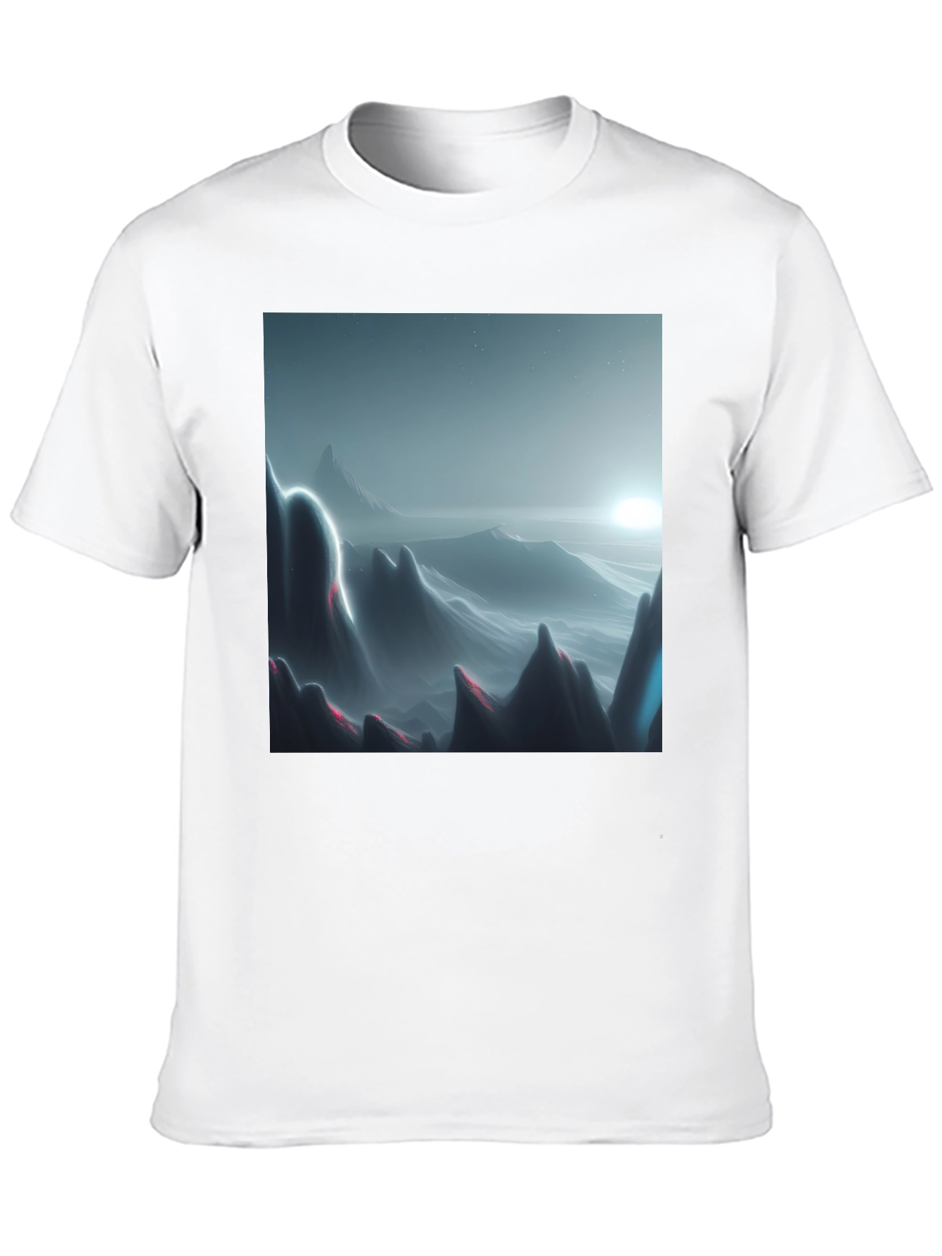 Modern Mountainscape Graphic Tee - Black