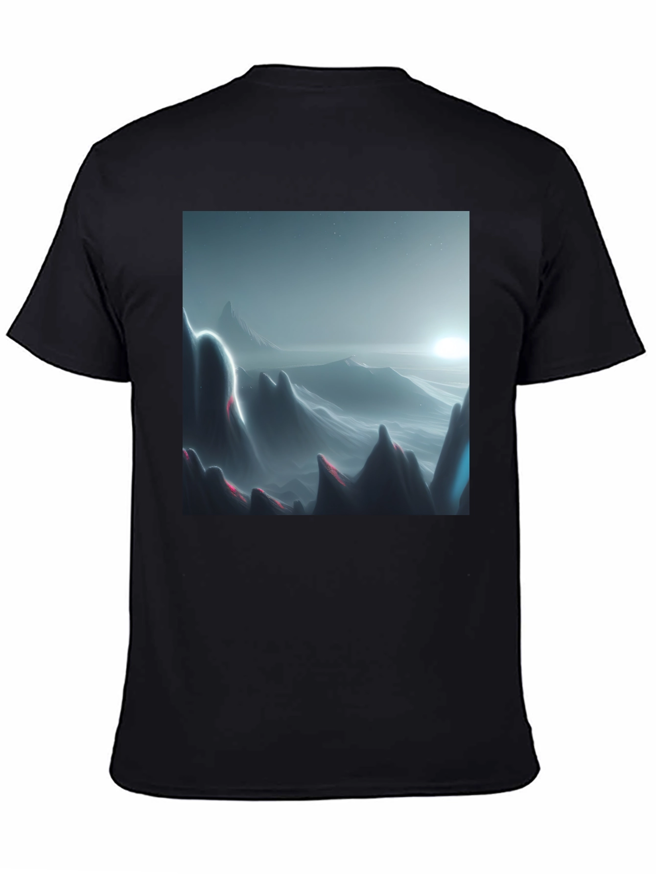 Modern Mountainscape Graphic Tee - Black