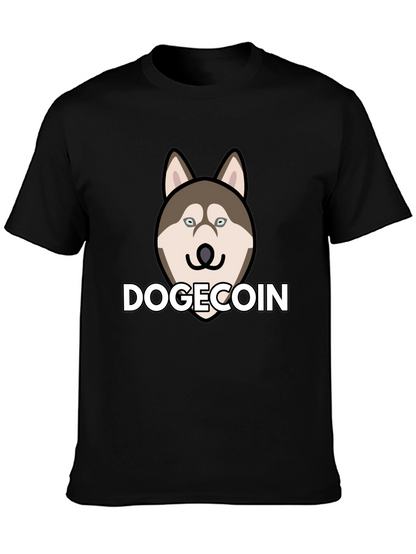 Dogecoin Husky Black T-Shirt - Crypto Fashion