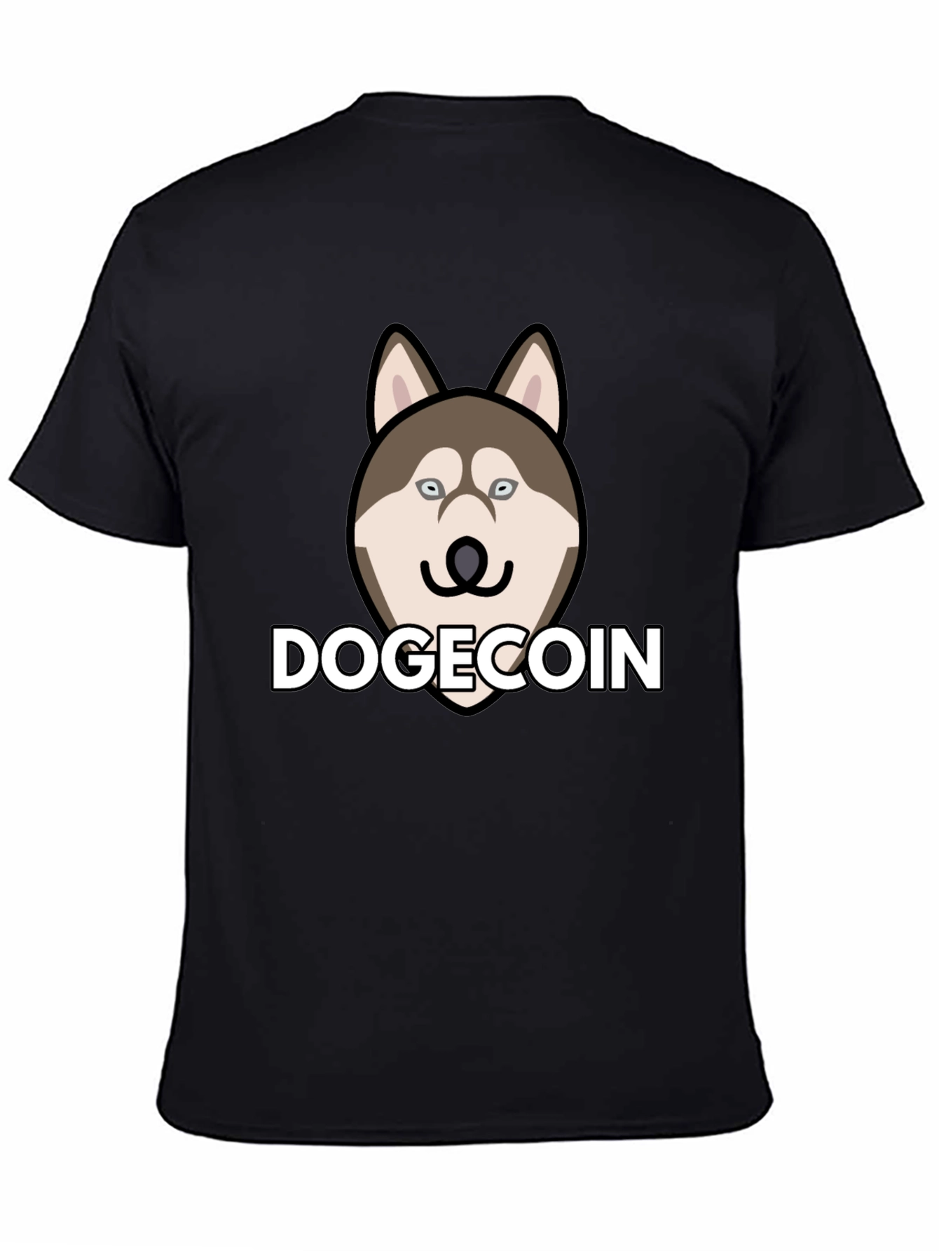 Dogecoin Husky Black T-Shirt - Crypto Fashion